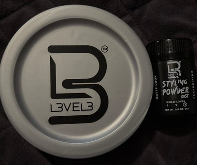 L3VEL3 Spider Wax Fiber Texture Strong Hold 5.07oz + Styling Powder Dust