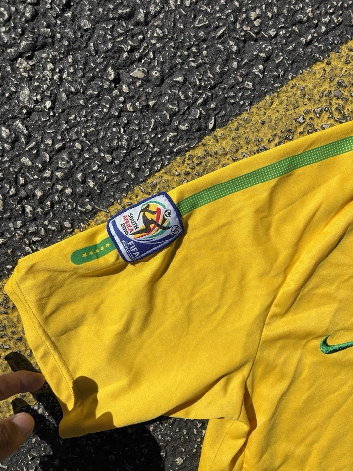 Camiseta de fútbol local Nike 2010 Brasil edición jugador oficial rara ropa de calle talla L Foto 2 de 4