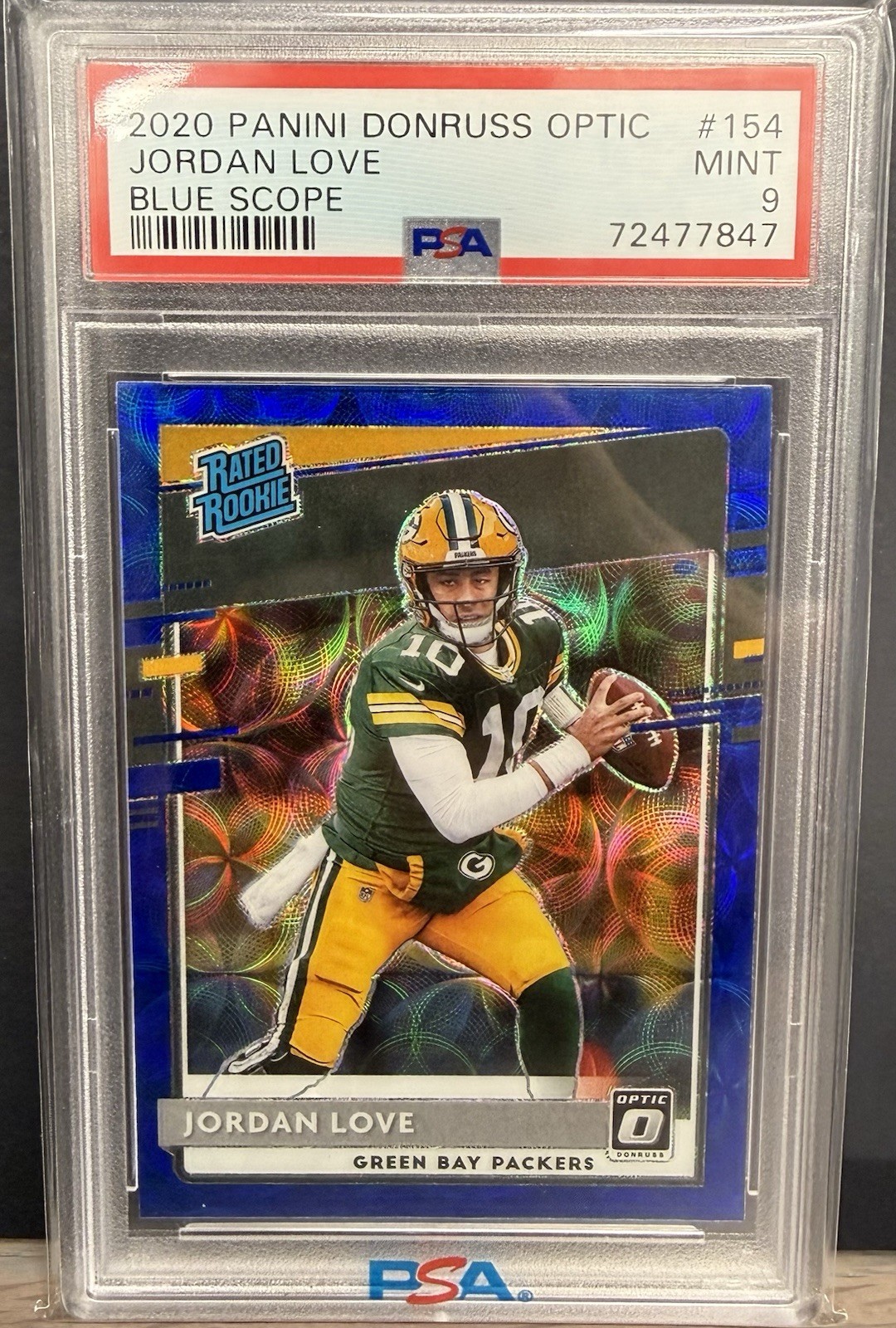 Jordan Love Panini Donruss Optic #154 Blue Scope
