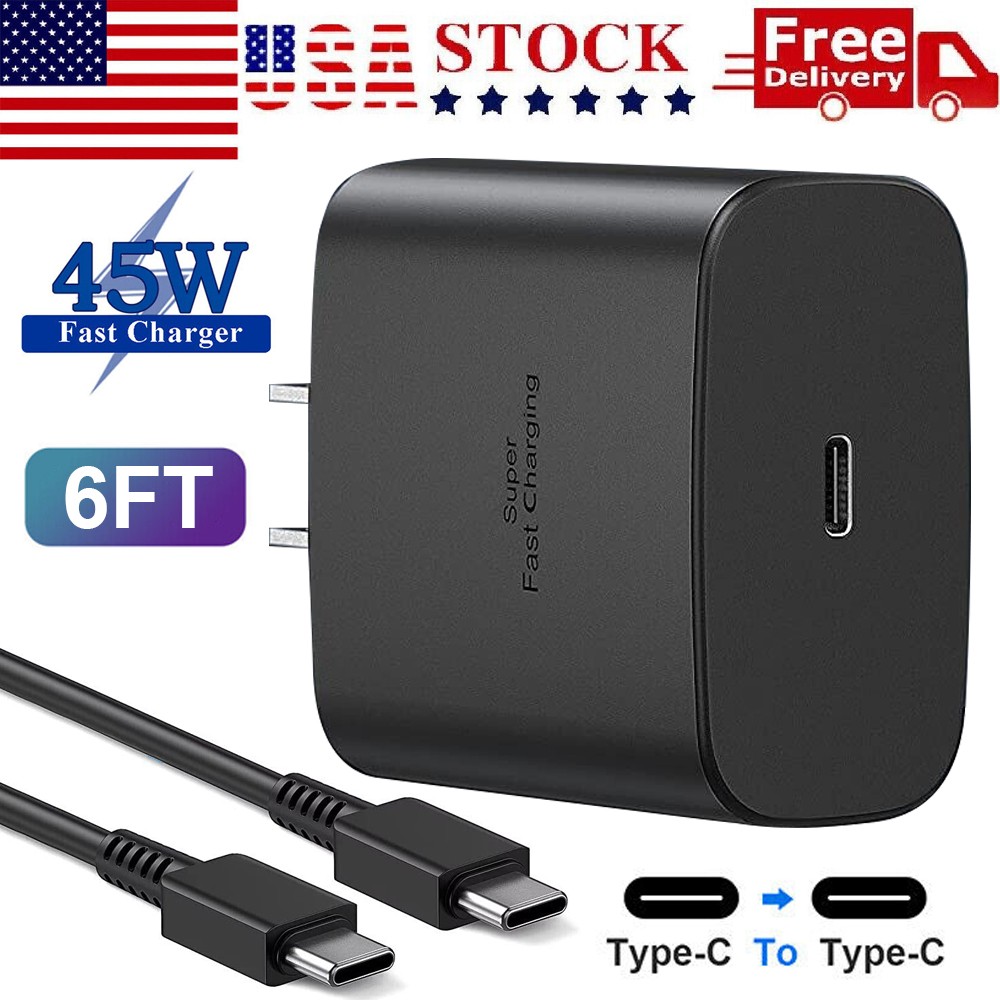 ✅45W Super Fast Wall Charger +6FT Type Usb-c For Samsung G