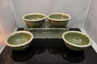 Set Of 4 ~ Vintage Hull Green Drip Pattern Cereal Bowl 5 1/4" Diameter  *READ*