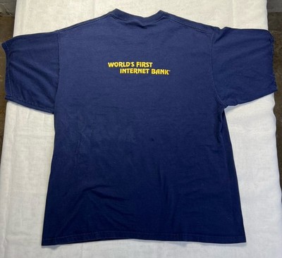 VTG Security First Network Bank World s First  Internet Bank T Shirt Sz Large