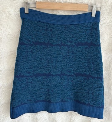 FOOL Melbourne Textured Blue Knit Skit Size 10