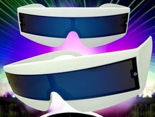 Futuristic Cyclops Galaxy Space Robot Shield Party Rave SUNGLASSES Club Festival