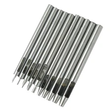 10 Pcs Strap End Punches Steel Hollow Punching Set Belt Pounch Hole
