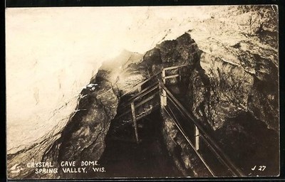 Spring Valley, WI, Crystal Cave Dome, Ansichtskarte 