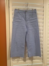 Anthro Maeve Colette High-Rise Wide-Leg Pants in Magic Fabric light blue 30P