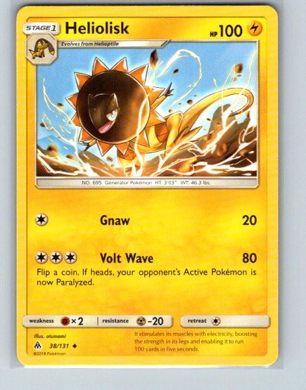 Heliolisk 38/131 Uncommon Forbidden Light Pokemon Near Mint