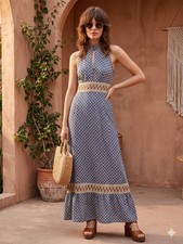 Vintage HearSay High-Neck Botanical Maxi Dress