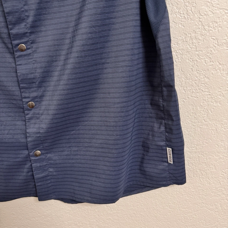 Camisa Club Ride Para Hombres XL Azul Marino Botón a Presión Elastizada Ciclismo Bicicleta Cercanías Informal Foto 4 de 4