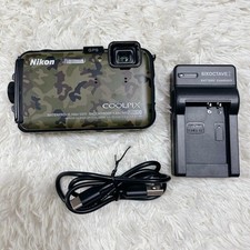 Nikon COOLPIX AW100 Waterproof Digital Camera Camouflage Used O8068