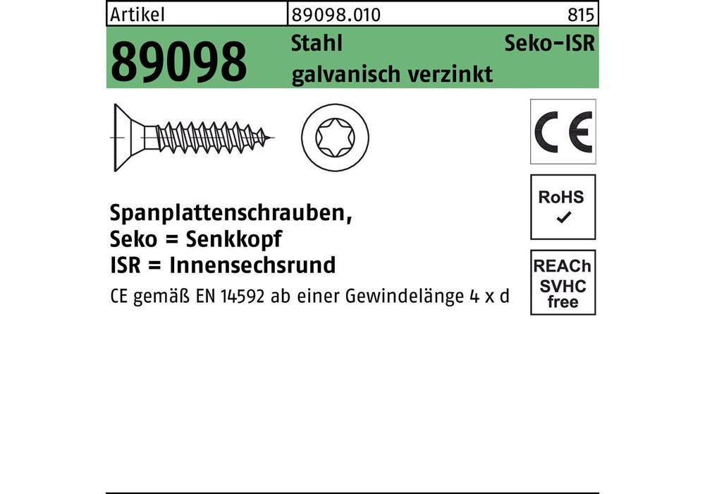 Рейхерная шпангалка R 89098 SEKO Innensechsrund VG 6 x 30 -T30 Stahl g...