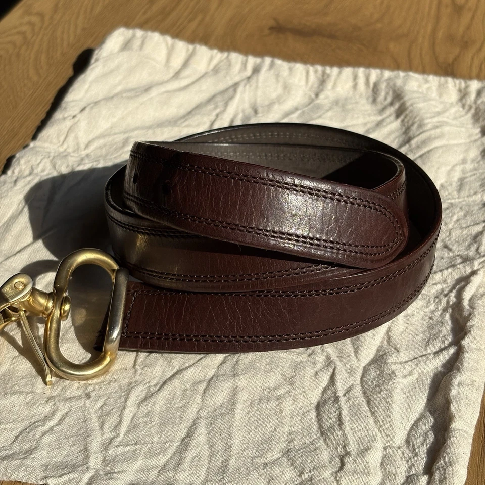 Cinturón de cuero marrón con hebilla dorada para mujer Jil Sander Foto 4 de 4