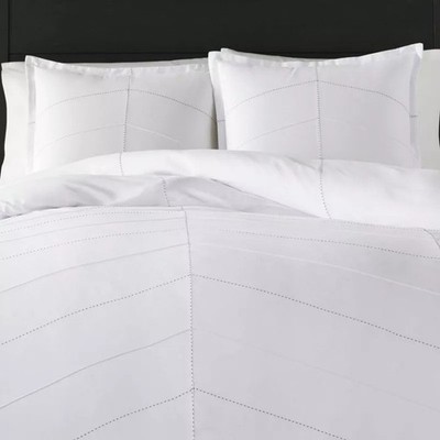 City Scene White Courtney Duvet Cover Set Full/Queen Includes 2 Shams #8262