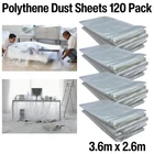 Polythene Dust Sheet 120 Pack Clear Cover Painting Decorating Furniture Plastic