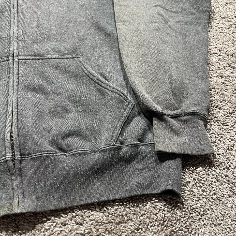 Vintage Pro Spirit Full Zip Hoodie Mens XL Grey Black Faded Grunge Sweatshirt - Image 2 of 4