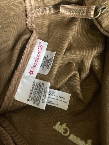 American Girl Leah Clark messenger bag backpack brown canvas magnetic Book Bag - Picture 3 of 7