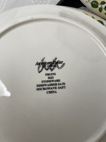 Set of 4 American Atelier At Home Fruits 5623 Dinner Plates 10" - Picture 4 of 4