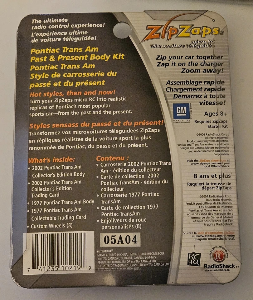 ZipZaps Micro RC Pontiac Firebird Pasado y Presente Kit de Cuerpo NUEVO Foto 4 de 4