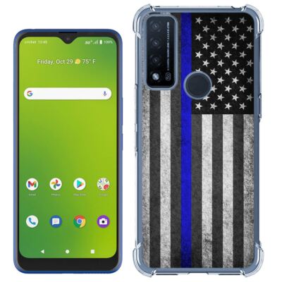 For Cricket Innovate Dream 5G Icon 3 TPU Case+Glass(Blue US Flag)