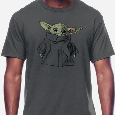 STAR WARS Standing Child Men's Baby Yoda Gray T-shirt (2 pcs