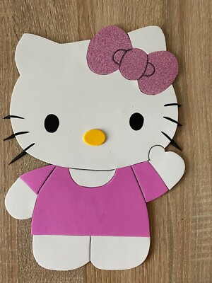 Moosgummi Figur Hello Kitty Katze, Baby und Kinderzimmer dekoration Neu. 