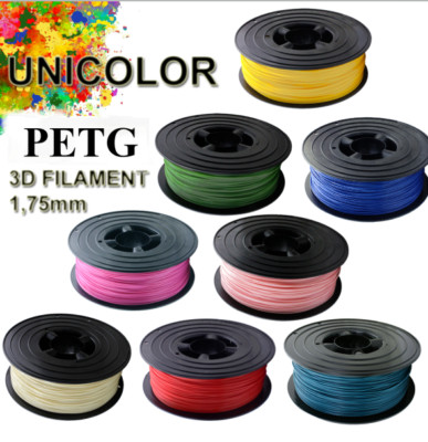 3D UNICOLOR PETG Filament 1kg 1,75 mm Drucker  Spule Rolle 1000g prototype