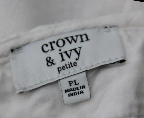 Chemisier Crown & Ivy Petite Tank Top femme brodé taille PL blanc bleu - Photo 5/5