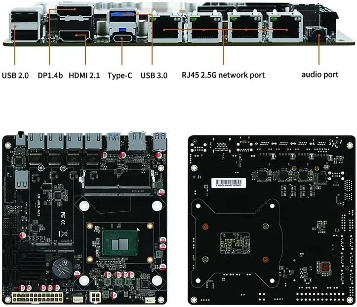 N100 Industrial Motherboard NAS 4 Cores 4   4x2.5G 226-V Dual M.2 Slot 6xSATA - Image 3 of 4
