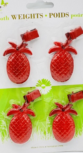 Juego de 8 pesas de mantel de piña de hierro rojo de Outdoor Boutique - Imagen 2 de 3