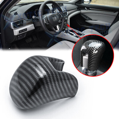 Carbon Fiber Style Interior Gear Shift Knob Cap Cover Trim For Accord 2018-26