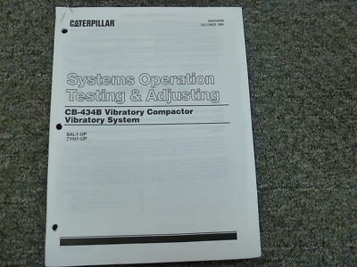 Caterpillar Cat CB434B Compactor Vibratory System Operation Test Adjust Manual