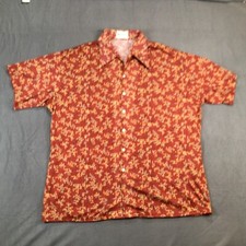Vintage Amari Shirt XL Retro Red  Yellow Made In Taiwan K-mart Polyester