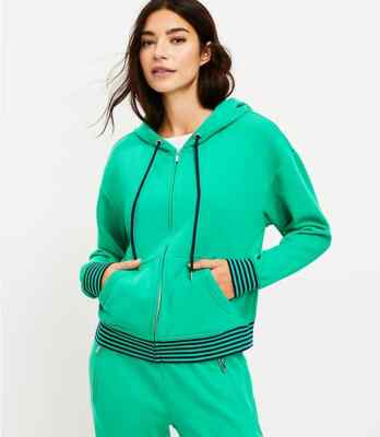 [Loft] Lou & Grey Striped Ribtrim Cozy Cotton Terry Hoodie - M