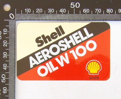 VINTAGE SHELL AEROSHELL OIL W 100 ADVERTISING PROMO SOUVENIR STICKER CAR DECAL