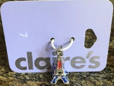 CLAIRE'S PARIS EIFFEL TOWER PENDANT Charm Necklace Rhinestones Bling Souvenir