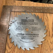 Vintage Oldham United States Saw 8" x24Tooth Saw Blade Used B800-C