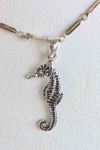 NEU 925 Sterling Silber Seepferdchen Anhänger 5mm x 25mm Meer Maritim - Bild 2 von 3