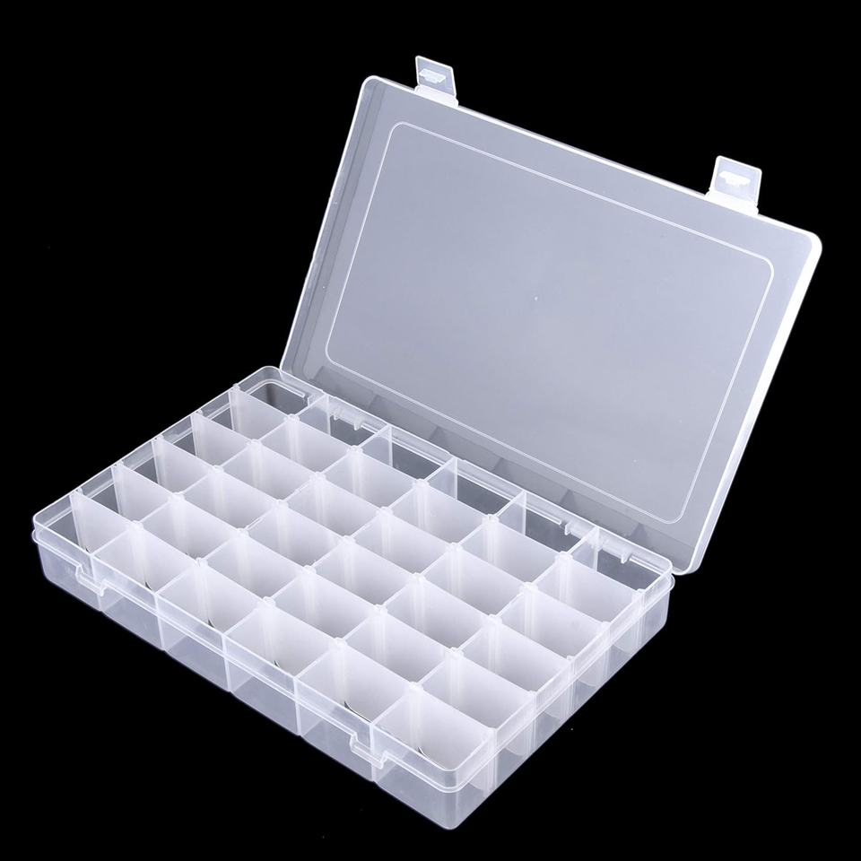 Snowkingdom Transparent Plastic Grid Box Storage Organizer for Display