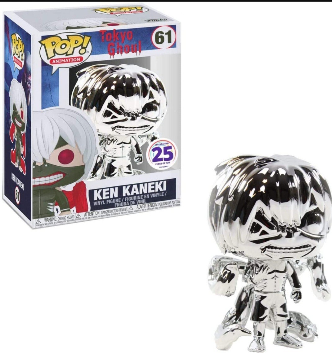 Funko Pop Tokyo Ghoul Ken Kaneki Plata Cromo Funimation 25 Aniversario