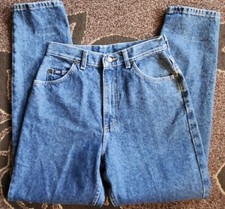 Lee VTG Women Union Made Dark Stone Wash High Waisted Relaxed Tapered Jean SZ 10