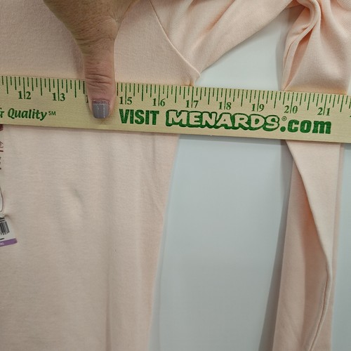 Faded Glory T Shirt Size Large Pale Peach Long Sleeve V Neck - Picture 7 of 9