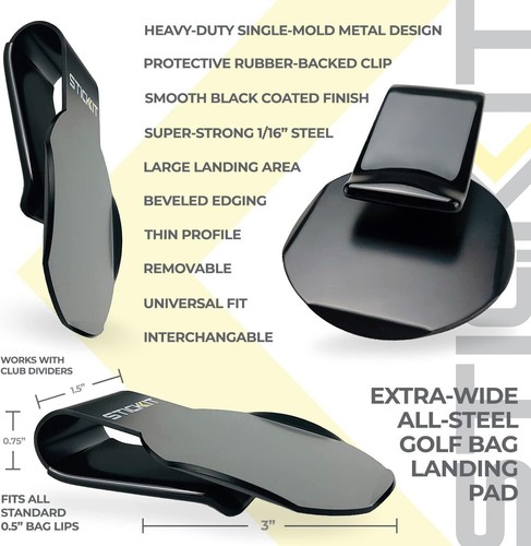 Magnetic Golf Bag Landing Pad I Metal Bag Clip for Quick and Easy Use of - Picture 2 of 2