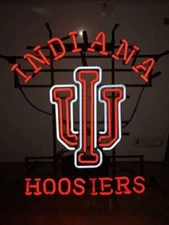 Indiana Hoosiers Neon Light Sign Bar Pub Cave Garage Wall Decor JK 24"x20"