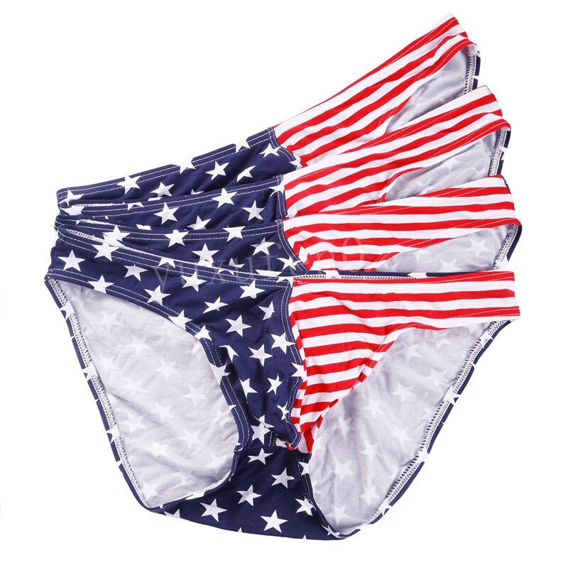 Mens Briefs Underwear American USA Flag Stars&Stripes Cotton Underpants
