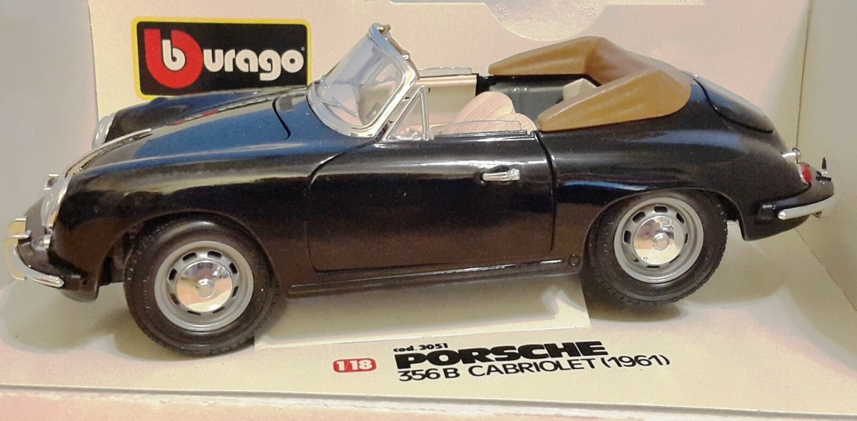 BBurago 1961 Porsche 356 B Cabriolet Blue 1/18 Burago Diecast