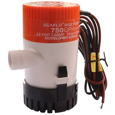 Seaaflo elektrische Tauchpumpe, 750 GPH 12 Volt Bootspumpe, Sicherung 5A