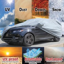 Car Cover For 2007-2023 Chevrolet Tahoe/Cadillac Escalade/GMC Yukon, 6 Layers Heavy Duty Waterproof Sun Rain UV Dust Snow Protection Outdoor Tahoe Car Cover With Cotton Lining And Zipper Door-Black