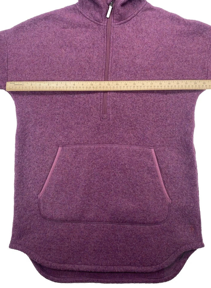 Poncho Smartwool para mujer pequeño Hudson Trail polar con capucha 1/2 cremallera púrpura Foto 4 de 4