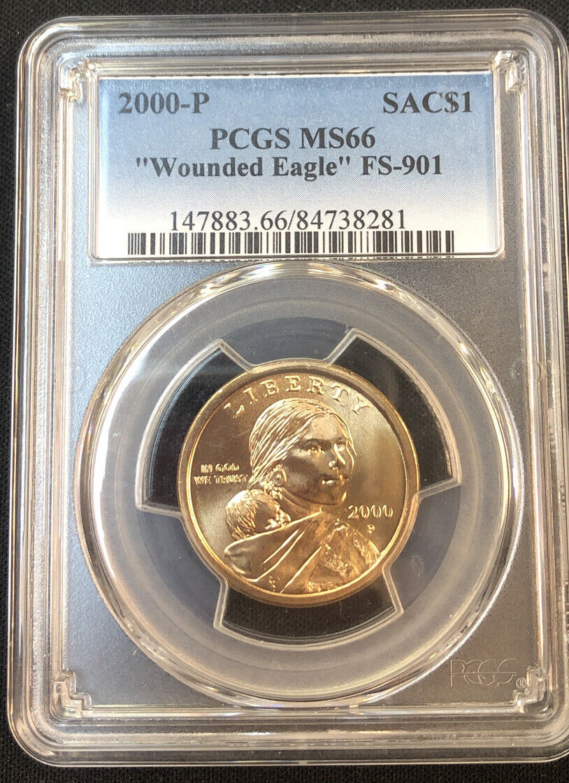 2000-P Sacagawea dollar wounded eagle MS-66 - ENN Coins | eBay